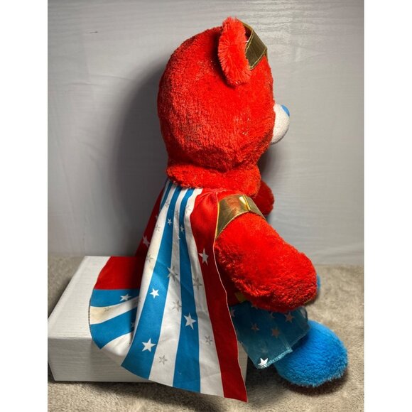 Build A Bear Workshop Wonder Woman Plush Bear With Cape & Tutu 16" Red Blue Gold - Picture 3 of 16
